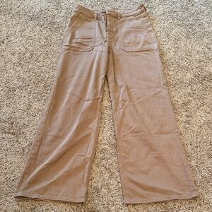 American Eagle High Rise Super Baggy Wide Leg Pants in Light Brown